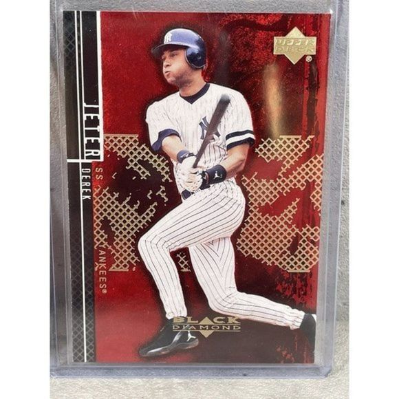 Derek Jeter NY Yankees HOF 2000 Upper Deck Black Diamond Card #40 Crown‎ Royale - Picture 4 of 7